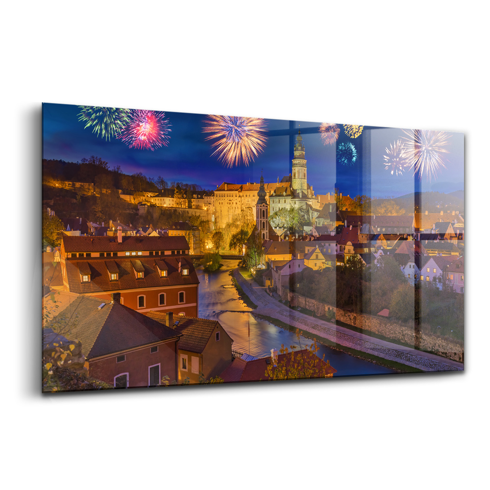 Egyedi üvegkép Tűzijáték krumlov cseh köztársaság