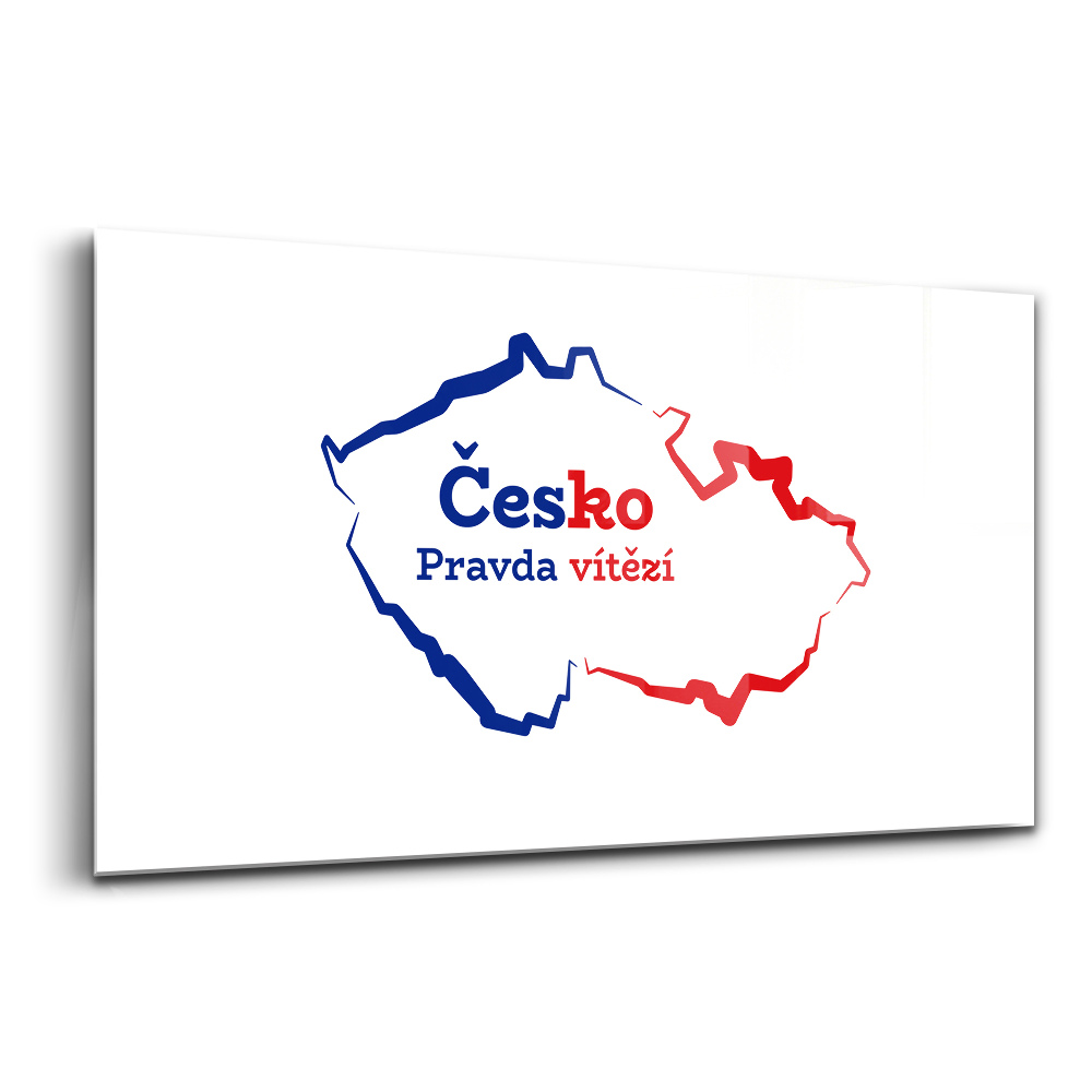 Üvegkép falra A Cseh Köztársaság térképe