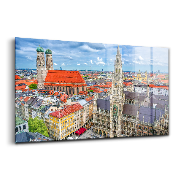 Üvegkép Marienplatz városháza Münchenben