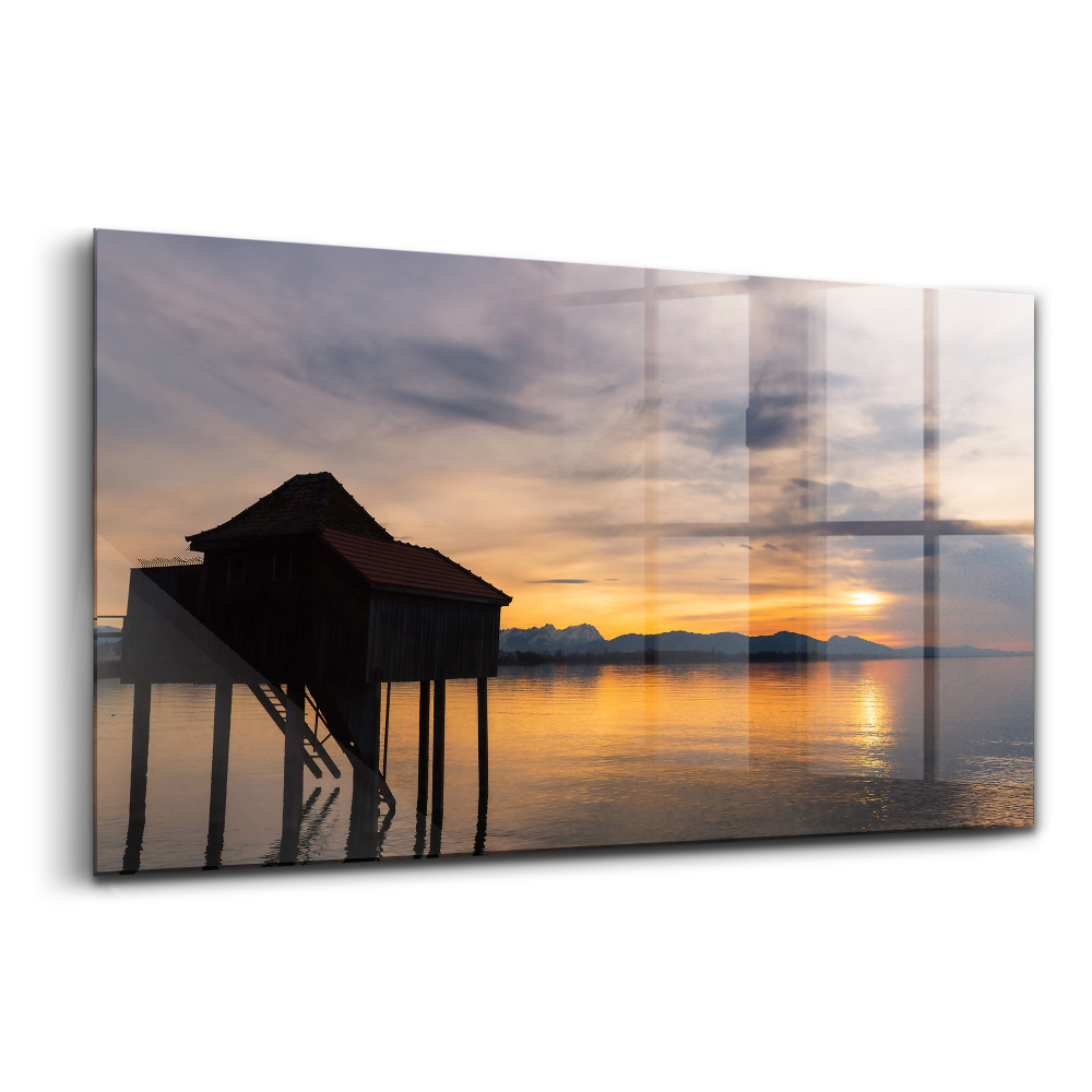 Üvegkép falra Naplemente a Bodeni-tónál