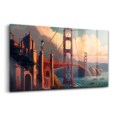 Üvegkép A San Franciscó-i híd illusztrációja