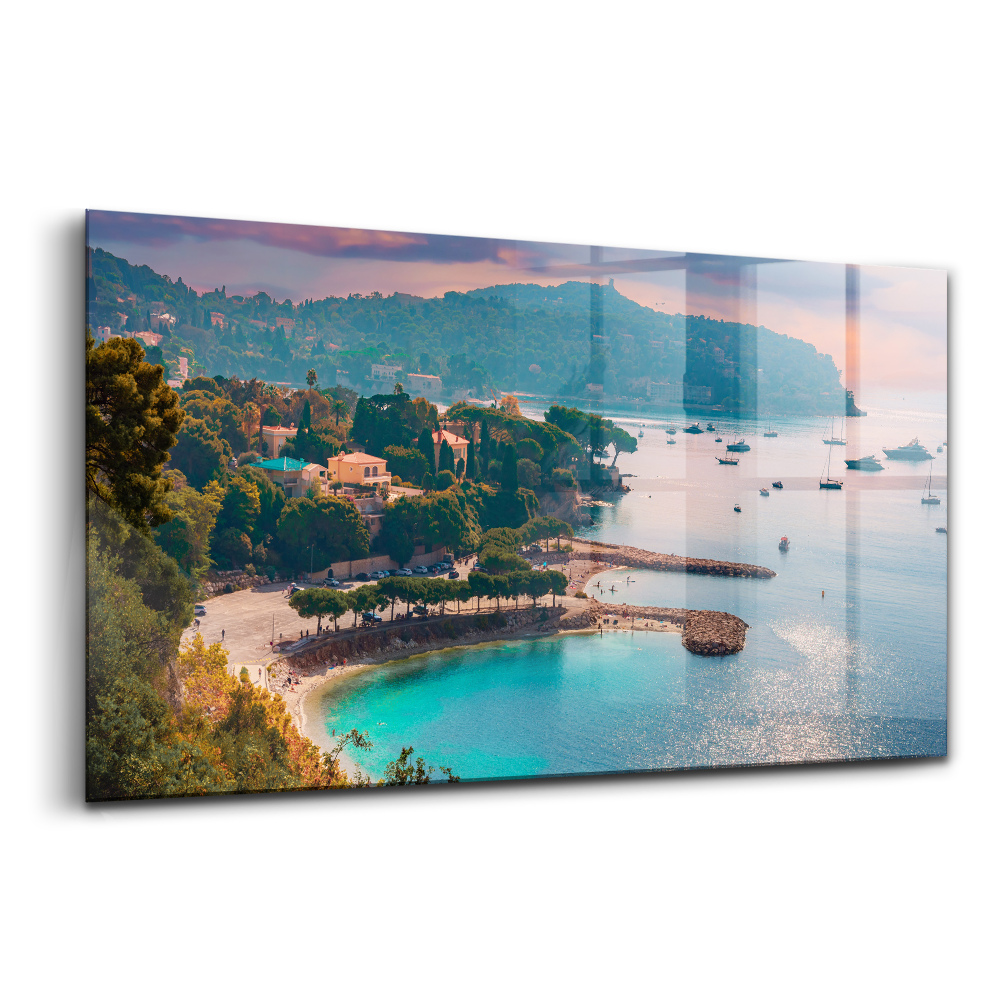 Üvegkép falra Kilátás az azúrkék tengerpartra