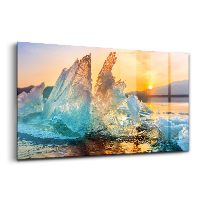 Üvegkép Egy jégdarab napfelkeltekor