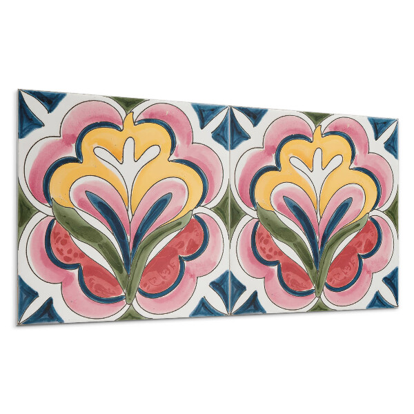 Dekorpanel falra Virágminta a csempén