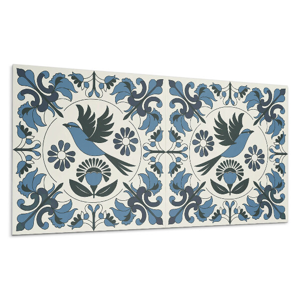 Falpanel Madarak és virágok mintája
