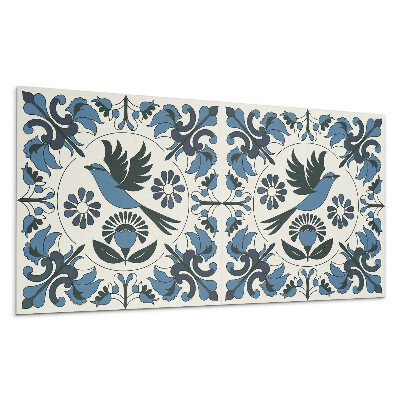 Falpanel Madarak és virágok mintája