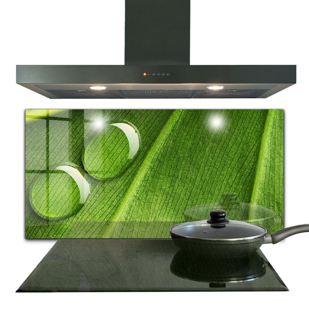 Konyhai hátfal panel Zöld levél textúra