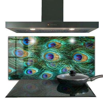 Konyhai fali panel Páva tollak mintázata