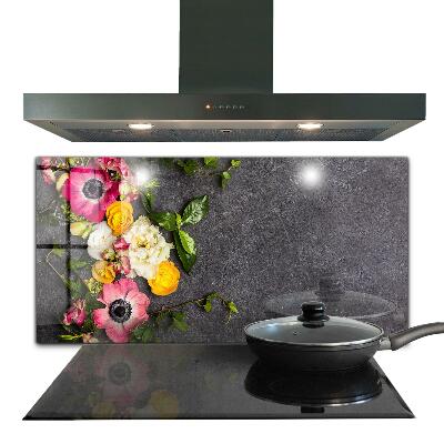 Konyhai hátfal panel Virágmintás konyhai panel