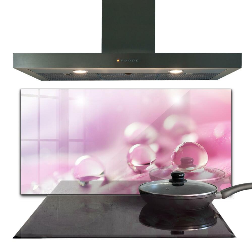 Konyhai panel Rózsaszín vízcseppek