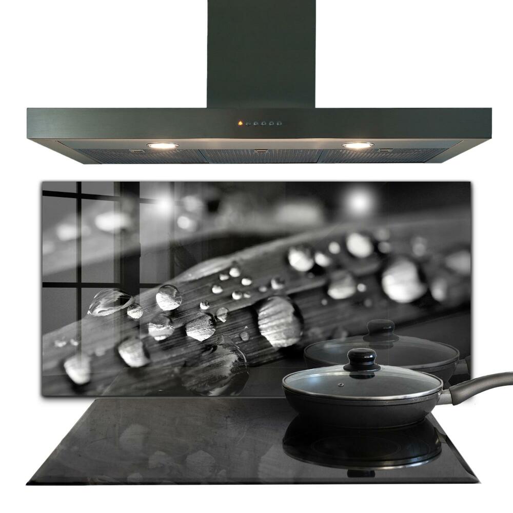 Konyhai panel Vízcseppek leveleken