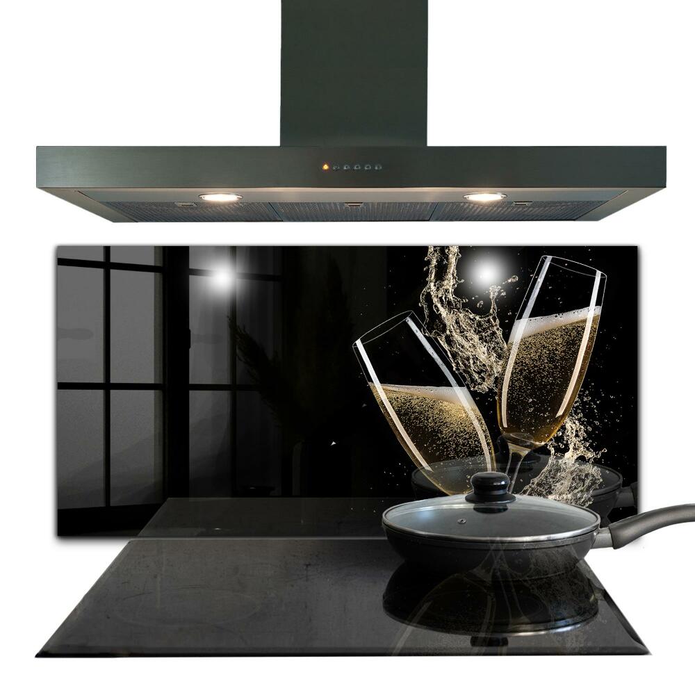 Konyhai fali panel Poharak pezsgővel