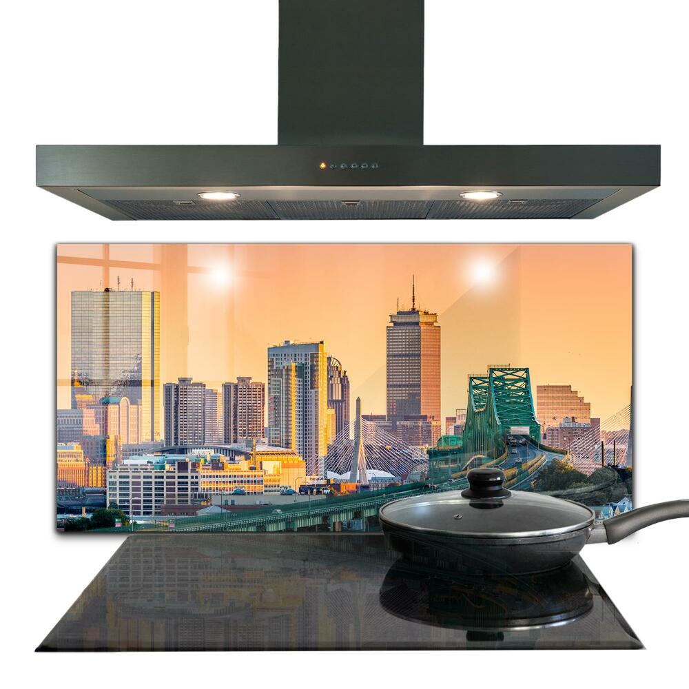 Konyhai panel Városi táj naplementében