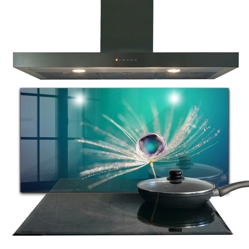 Konyhai hátfal panel Vízcseppes virágmotívum