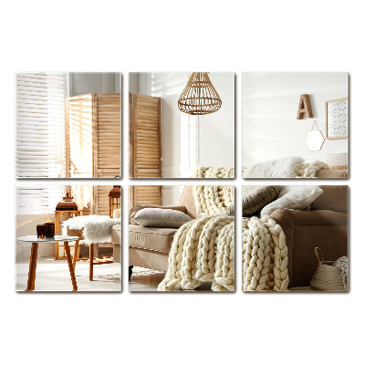 Öntapadós tükör csempék négyzet alakú