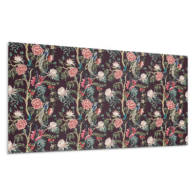 Öntapadó falburkolat Virágminta madarakkal