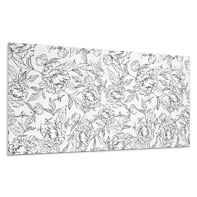 Falpanel Virágminta levelekkel