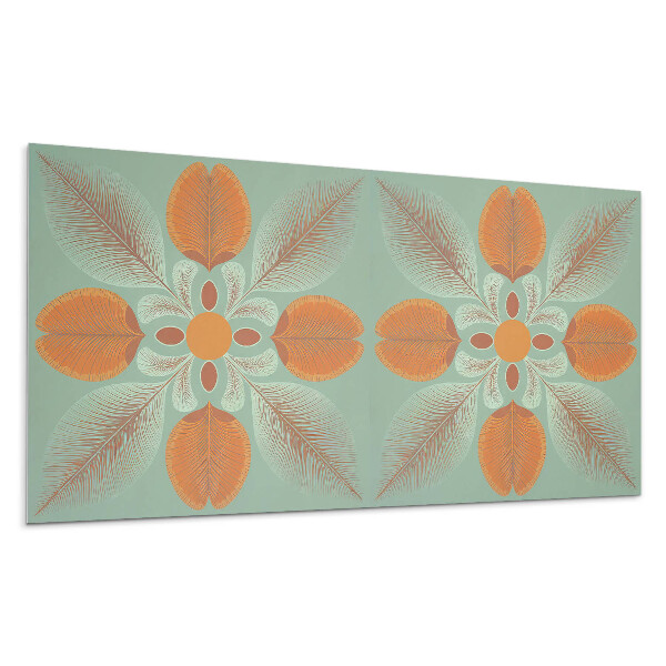 Falpanel Virágminta levelekkel