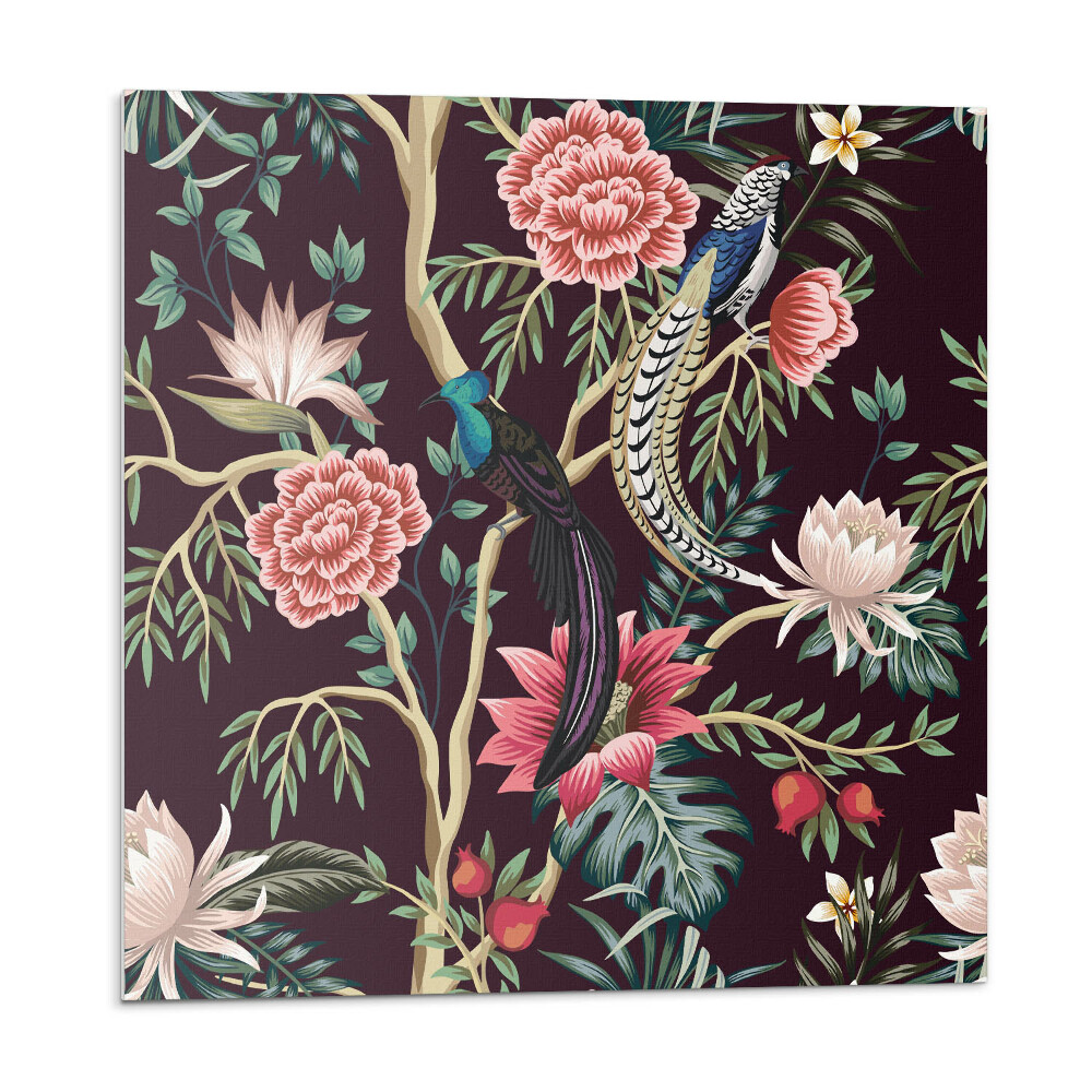 Dekorpanel falra Virágkötészet madarakkal