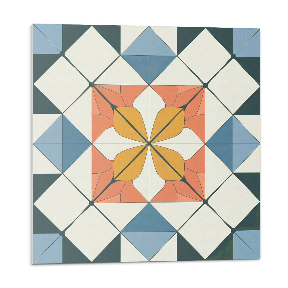 Öntapadó falburkolat Virágmotívum geometrikus formákban