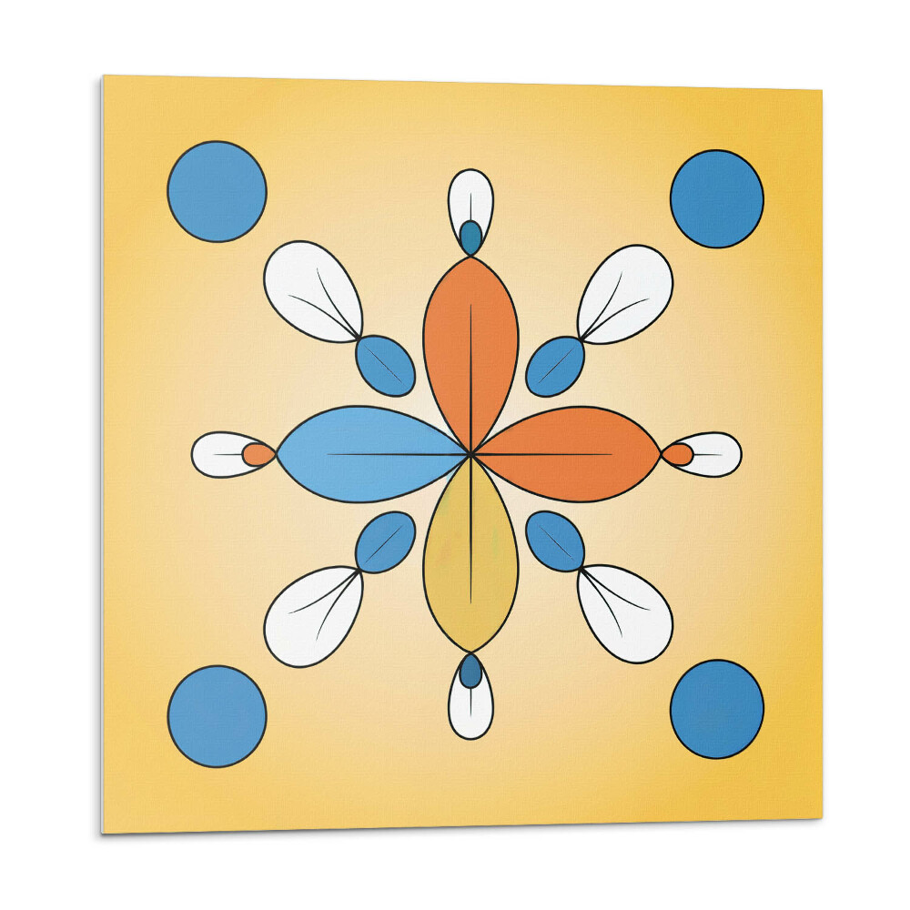 Öntapadó falburkolat Virágmotívum geometrikus formákban