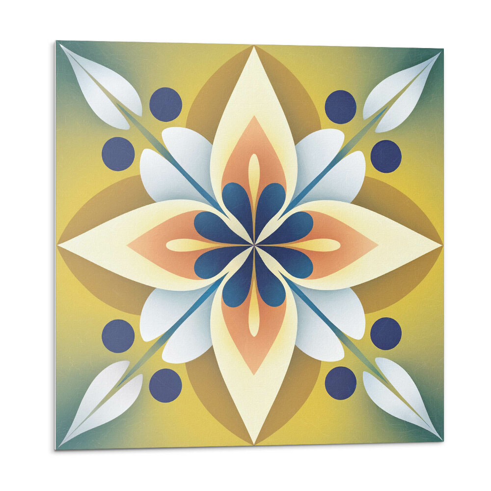 Dekorpanel falra Virágos mandala művészi stílusban