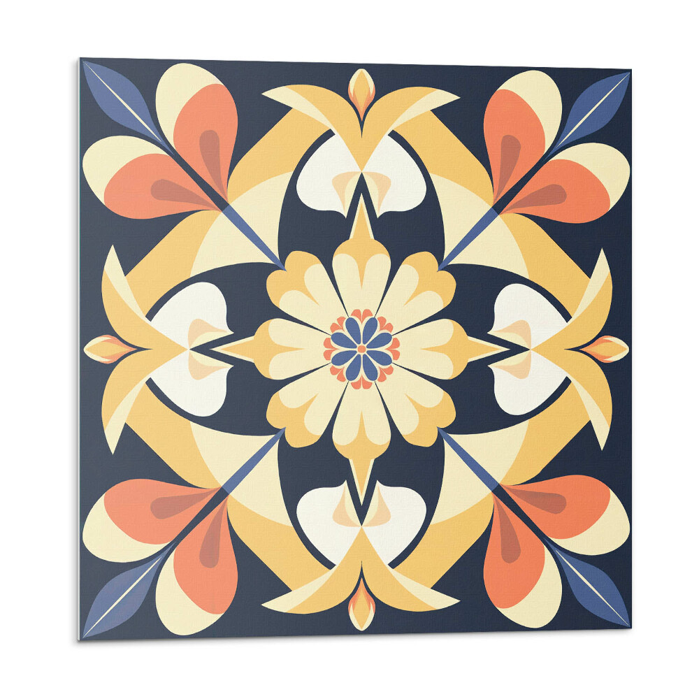 Öntapadó falburkolat Virágos mandala a természet színeiben