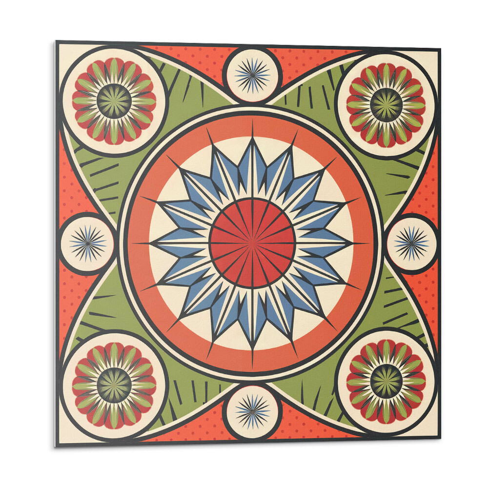 Öntapadó falburkolat Virágminta szimmetrikus stílusban