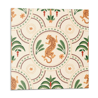 Falpanel Trópusi leopárd motívum