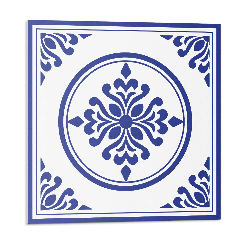 Falpanel Kerek motívum virágos díszítéssel