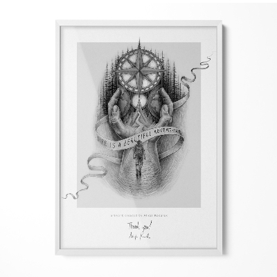 Stílusos fehér képkeret 70x100 cm