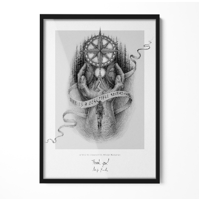 Stílusos fekete képkeret 70x100