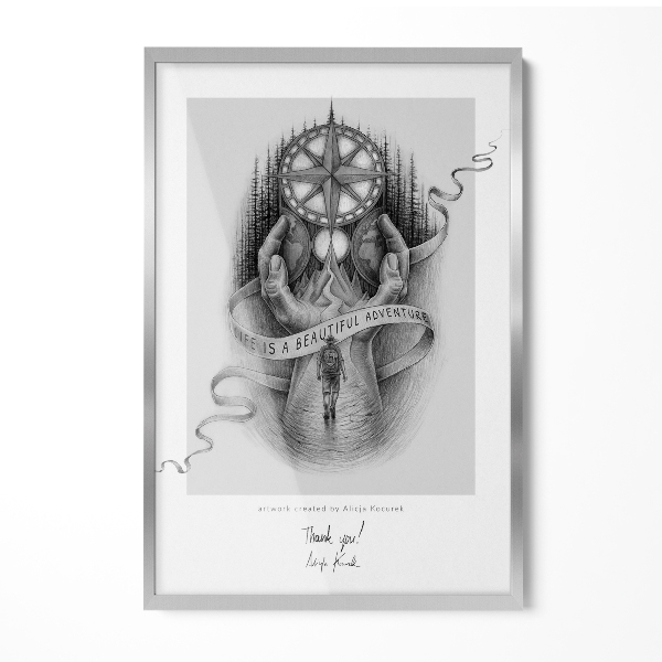 Ezüst Képkeret Falra 40x60