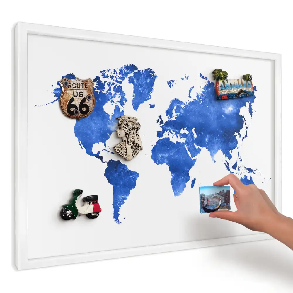 Nyomtatott mágneses falitábla A világ űrtérképe mintával