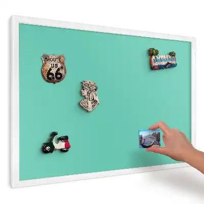 Minimalista elegáns türkiz keretes fém mágnestábla