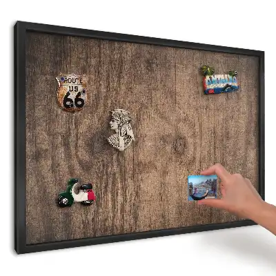 Keretes fém mágnestábla természetes meleg fa színben