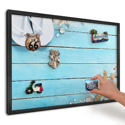 Keretes fém mágnestábla strand hangulatú flip-flop papucs mintával