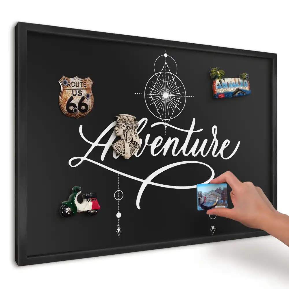 Geometrikus mintájú keretes fém mágnestábla