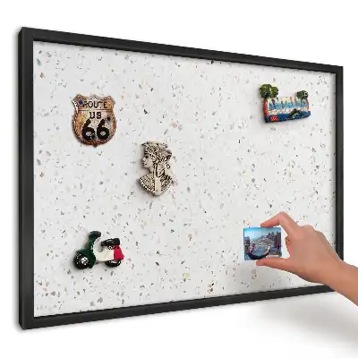 Modern világos terrazzo mintás keretes fém mágnestábla