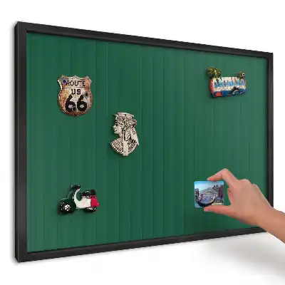 Keretes fém mágnestábla zöld minimalista csíkos mintával