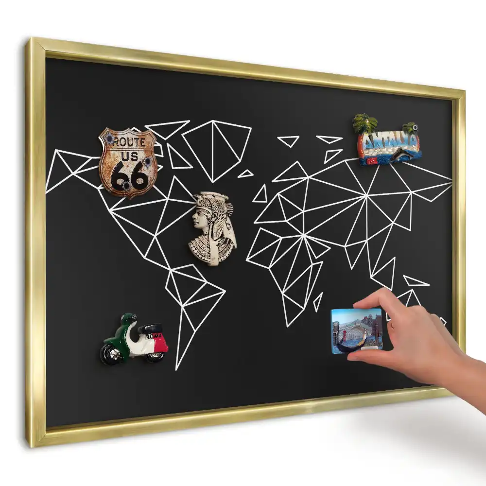 Geometrikus elegáns mintájú mágneses tábla utazási emlékeknek