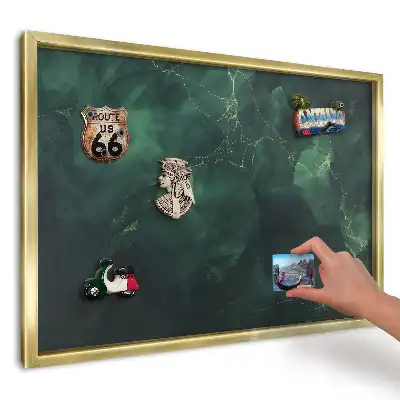 Mélyzöld mágneses tábla finom vonalakkal emlék mágnesekhez