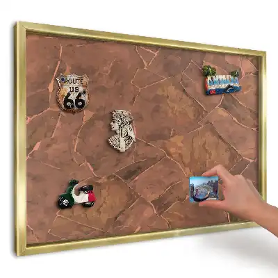 Mágneses tábla utazási mágnesekhez barna kőlap mintával