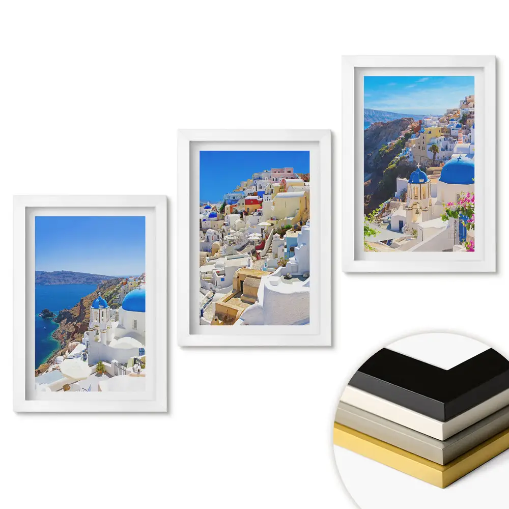Santorini festői kilátás a napsütésben fali kép összeállítás