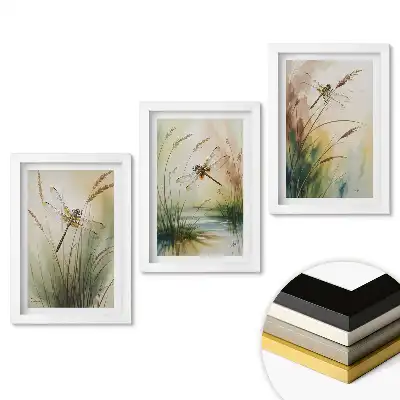 Pillangók a fű és a víz között falikép összeállítás