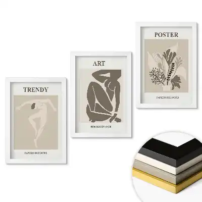 Keretezett kép szett Modern grafika visszafogott színekben