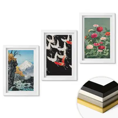 Keretezett kép szett A természet harmóniája a japán művészetben