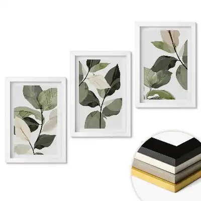 A levelek eleganciája minimalista keretezett képszett
