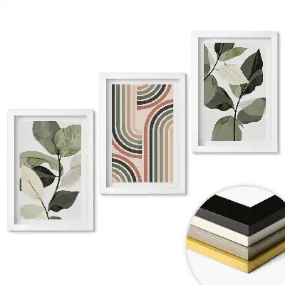 Növényi inspirációk modern stílusú keretezett képszett