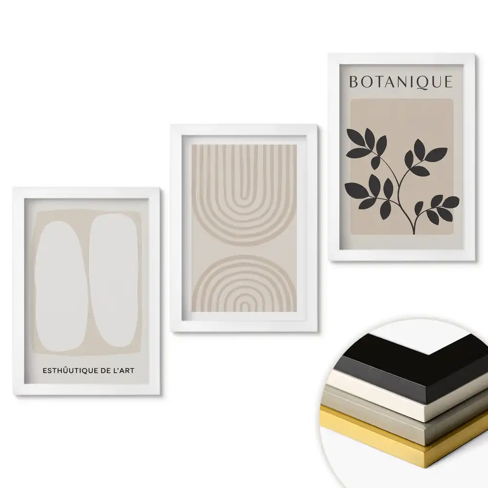 Fali kép összeállítás Stílusos grafika semleges árnyalatokban